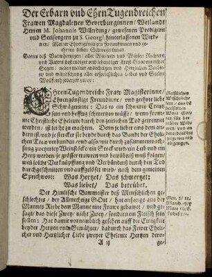 Der Erbarn und EhrnTugendreichen Frawen Magdalenen Beverburginnen ...