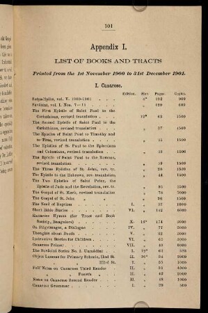 101-103, Appendix I