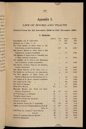 101-103, Appendix I