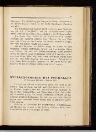 Stellungskrieg bei Perkallen