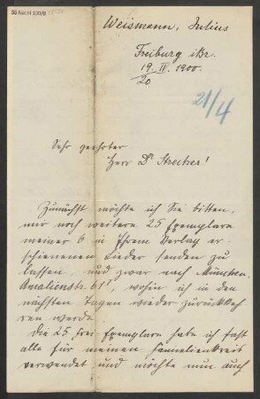 Brief an B. Schott's Söhne : 19.04.1900