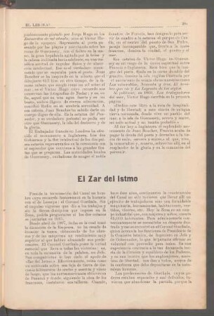 El Zar del Istmo : (L'Illustration)