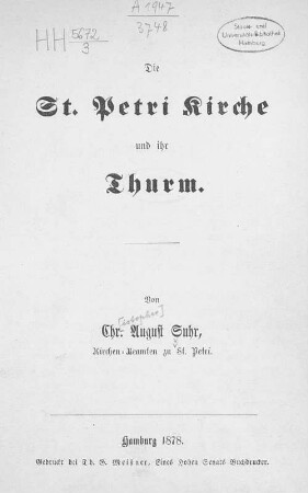 Die St. Petri Kirche und ihr Thurm