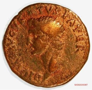 Römische Münze, Nominal As, Prägeherr Titus für Divus Augustus, Prägeort Rom, Original