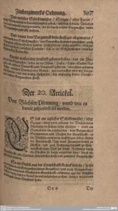 Der 20. Artickel. Von BüchsenPfennig/ unnd wie es damit gehandelt werden.