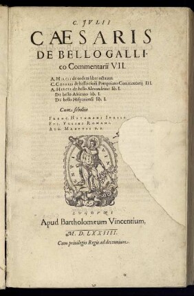 C. Julii Cæsaris De Bello Gallico Commentarii VII.