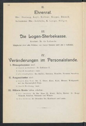 III. Die Logen-Sterbekasse.