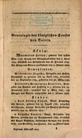 Addreß-Kalender der Königlich-Baierischen Kreis-Hauptstadt Regensburg : für das Gemeinjahr .., 6. 1812