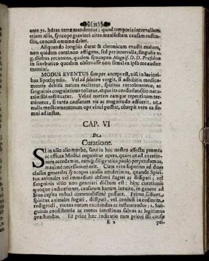 Cap. VI. De Curatione.