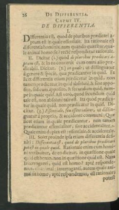 Caput IV. De Differentia.