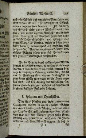 I. Platina mit Quecksilber. - VII. Platina mit dem Spießglaskönig.