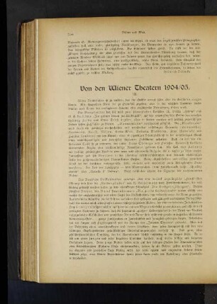 Von den Wiener Theatern 1904/05