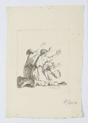 Um Gnade flehende Menschen, Blatt 9 der Folge "Recueil de figures et de groupes a l’eau-forte"