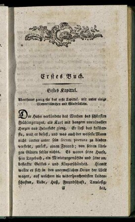 Erstes Kapittel. - Fünftes Kapittel.