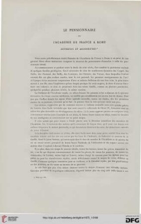 1: Le pensionnaire de l'Académie de France à Rome
