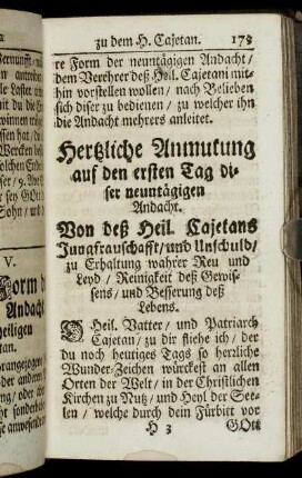 Hertzliche Anmutung auf den ersten Tag diser neuntägigen Andacht. - Hertzliche Anmutung auf den fünfften Tag.