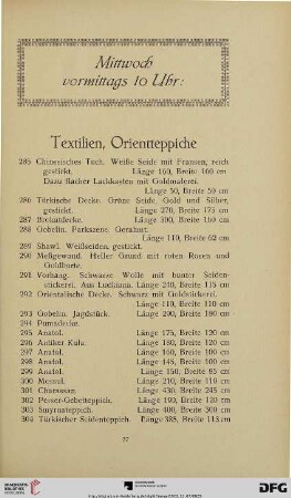 Textilien, Orientteppiche (Nr. 285-304)