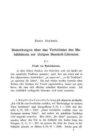 § 1. Citate im Mahābhārata.