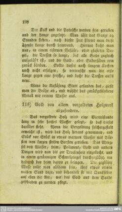 118. Gold von altem vergoldeten Holzwerk abzusondern