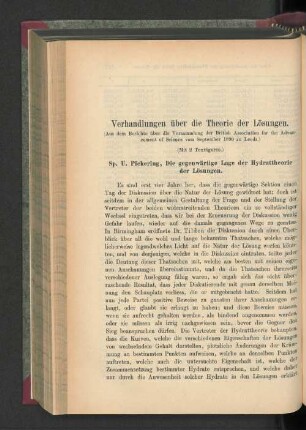 Verhandlungen über die Theorie der Lösungen.