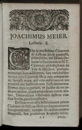 Joachimus Meier Lecturis S.