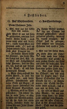 Auswahl von 20 alten Liedern : auf Verlangen mehrerer Mitglieder der Gemeinde St. Thomä und auf Verordnung des Kirchen-Vorstandes dieser Gemeinde gedruckt ; zum Gebrauch bey der öffentlichen und häuslichen Andacht neben dem neuen Gesangbuch