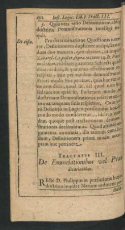 Tractatus III. De Enunciationibus vel Praedicationibus.