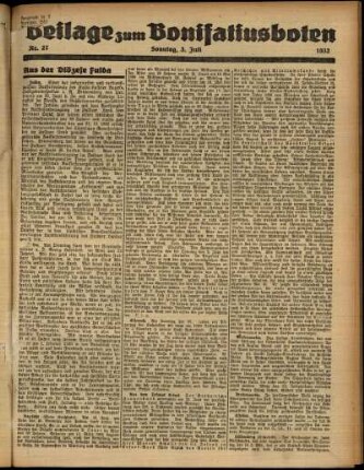 Zweite Ausgabe vom Sonntag, den 03. Juli 1932.
