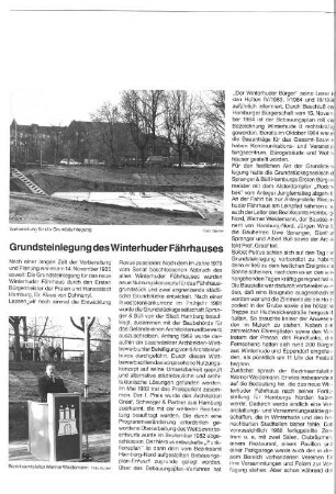 Grundsteinlegung des Winterhuder Fährhauses