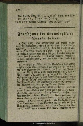Fortsetzung der chronologischen Begebenheiten