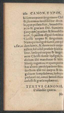Textus Canonis, Distinctio quarta.