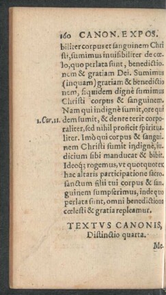 Textus Canonis, Distinctio quarta.