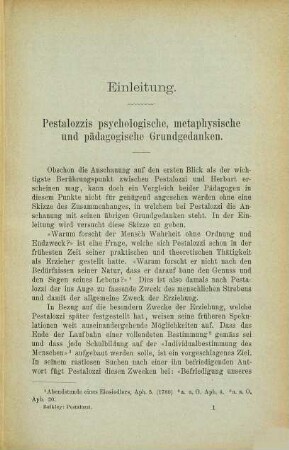 Der Einfluß Pestalozzis auf Herbart