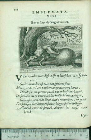 Emblemata. XXXI. Eer en staet de deughd verraet.