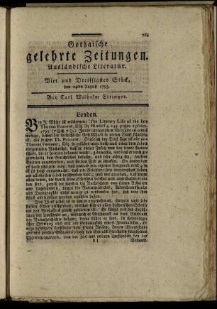 Vier und Dreissigstes Stück, den 24ten August 1793.
