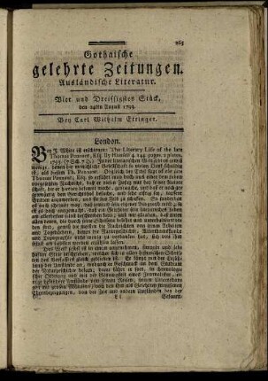 Vier und Dreissigstes Stück, den 24ten August 1793.