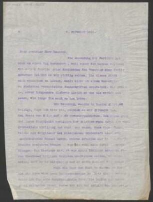 Brief an Hans Dechend : 06.11.1912