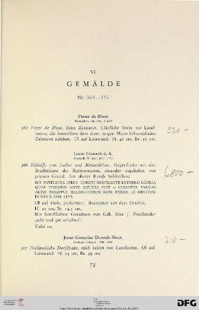 VI. Gemälde (Nr. 365-376)