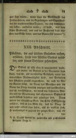 XXII. Abschnitt. Pflichten, die auf solchen Gründen ruhen, erfüllen, heißt den Willen Gottes erfüllen, und seinen Befehlen gehorchen