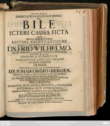 Dissertatio Inauguralis Medica De Bile Icteri Causa Ficta