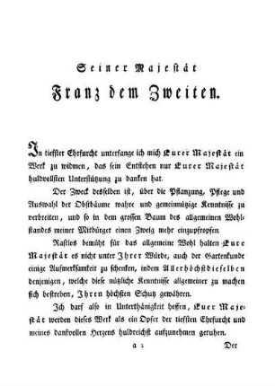 Seiner Majestät Franz dem Zweiten