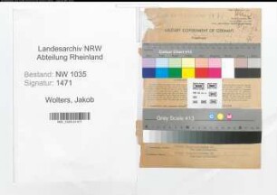 Entnazifizierung Jakob Wolters , geb. 05.05.1904 (Bueroangestellter)