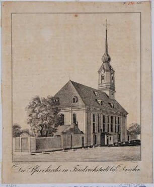Die Matthäuskirche an der Friedrichstraße in Dresden-Friedrichstadt, aus der Zeitschrift Dresdner Stadt- und Landbote für das Königreich Sachsen?