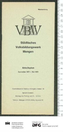 Programm Jahr 1975/1976