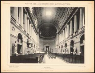 Frauenkirche, Kopenhagen: Innenansicht (aus: Blätter für Architektur und Kunsthandwerk, 9. Jg., 1896, Tafel 10)