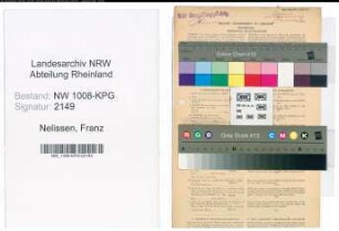 Entnazifizierung Franz Nelissen , geb. 06.10.1899 (Landwirt)