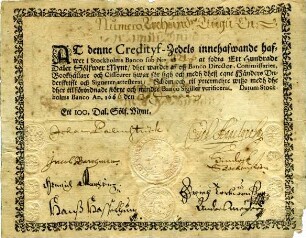 Schweden: 100 Daler 1666
