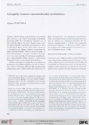 Liturgický kontext ranostredovekej architektúry