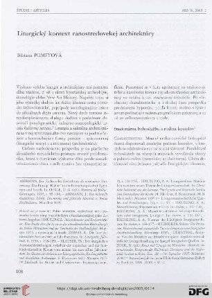Liturgický kontext ranostredovekej architektúry