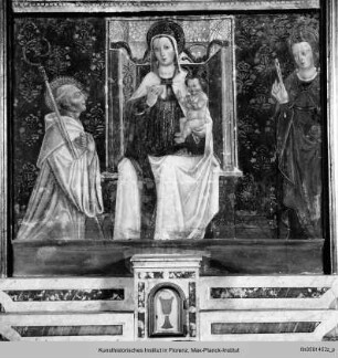 Madonna lactans mit dem Heiligen Bernhard und der Heiligen Apollonia